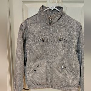 2 Piece - JAMIE SADOCK Steel Gray-Sateen Active Wear Jacket/Pants SZ Small